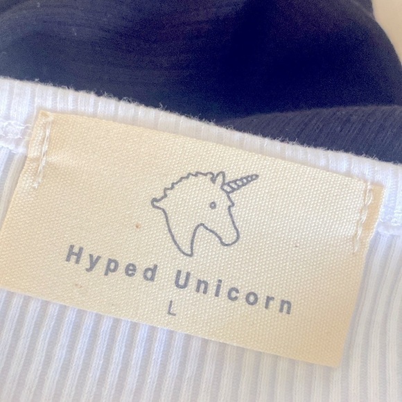 Hyped Unicorn Ribbed Bodysuit 4 Button Front White Size Large 2 Snap Crot… - Picture 7 of 7